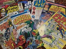 Vintage 1970s Marvel Comics ... lot of 7..Fantastic Four..Godzilla..Spiderman picture
