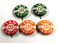 vtg 1942 American Federation of Labor AFofL Union Dues Buttons #733 picture