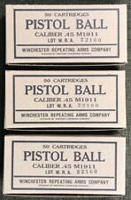 WINCHESTER ARMS (WRA) M1911 .45 ACP WW2 NEW REPLICA 50 ROUND AMMO BOXES (3 PCS) picture