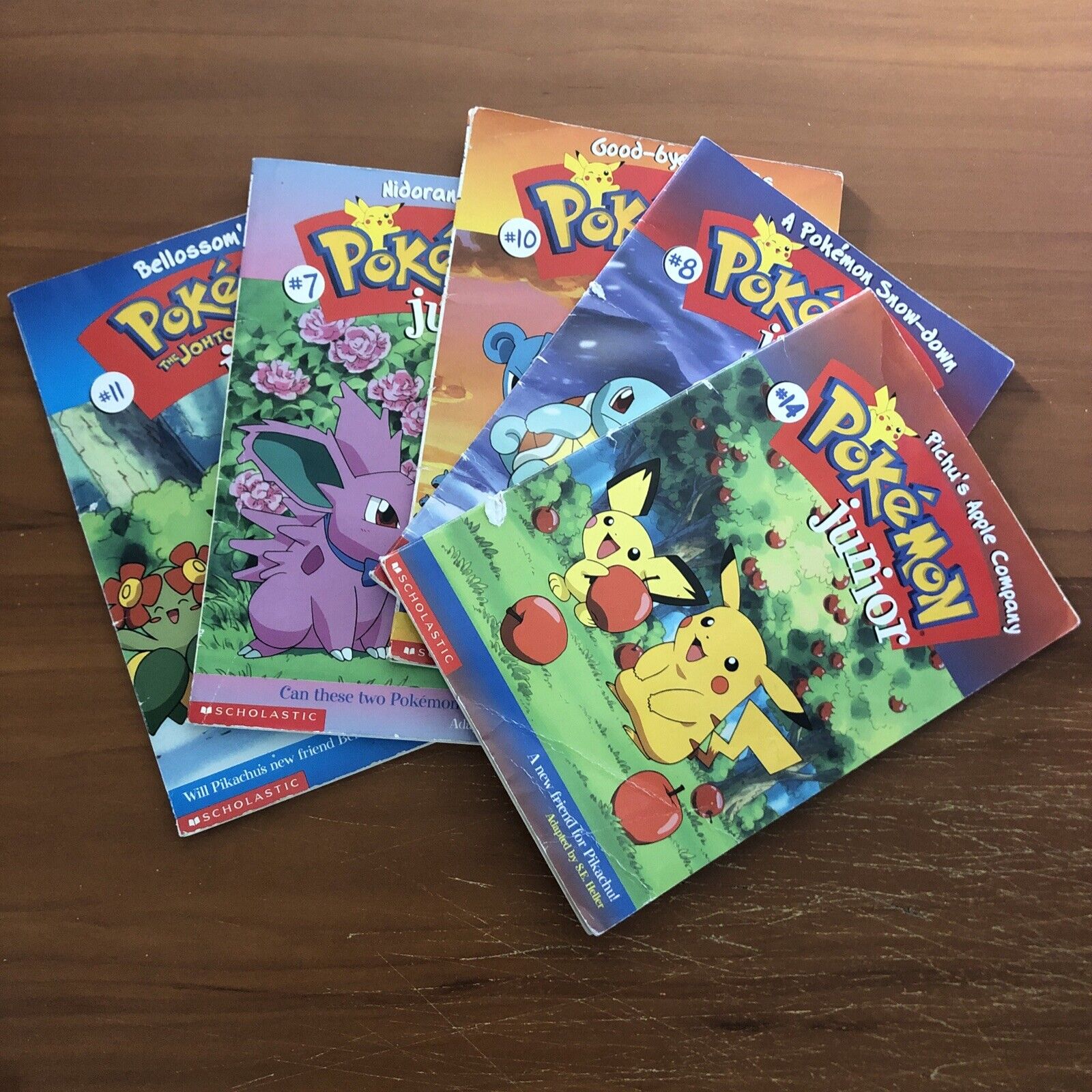 Vintage Pokemon Junior Book Lot (#7,#8,#10,#11,#14)