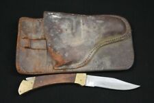 Vintage Small Frame Auto Leather Holster & Aceman Stainless Folding Pocket Knife picture