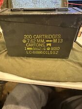 SCF Ammo Box 200 Cartridges 7.62 MM M 13 Cartons M62-4 M80 LC-88M601L552 picture