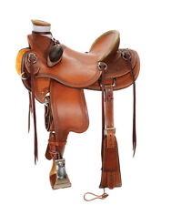 A Fork Premium Western Leather Wade Tree Roping Ranch Horse Saddles 10-18 picture