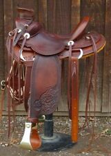 Horse Saddle Wade Tree A Fork Western Premium Leather Roping Ranch Wor26P picture