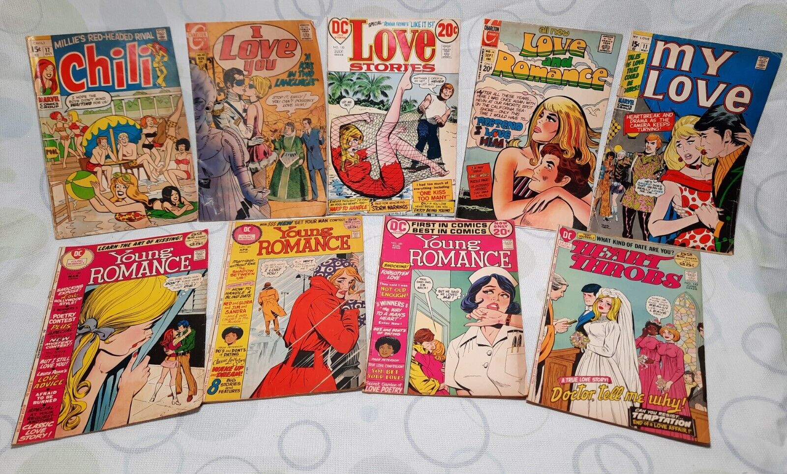 Vintage DC Marvel Charlton  Love Stories comic book lot of 9