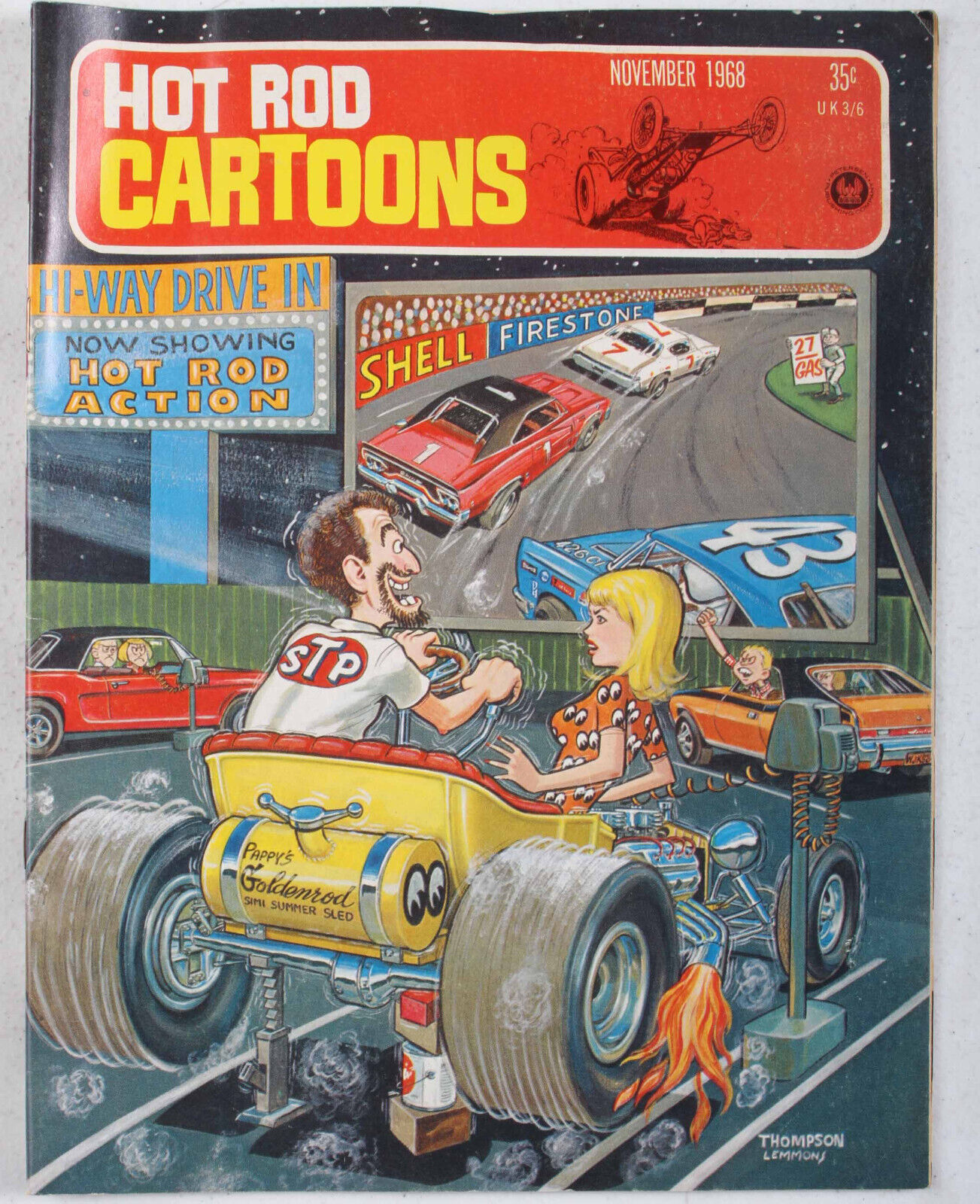 Vintage 1968 Nov #25 HOT ROD CARTOONS Comic Book Complete 52 Pgs Racing
