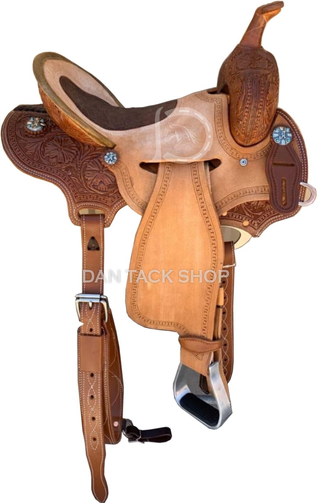 Western Leather Strip Down Barrel Racing Horse Saddle with Tack Set & .