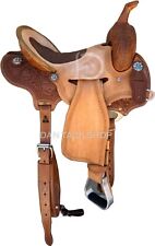 Western Leather Strip Down Barrel Racing Horse Saddle with Tack Set & . picture