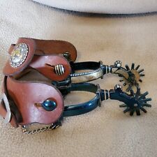 Garcia style Sterling Silver Inlaid blued Spurs picture