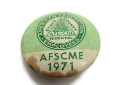 AFSCME 1971 Union Pin Button American Federation Employees picture