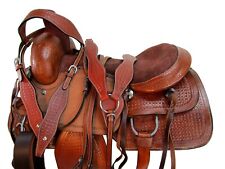 RODEO WESTERN RANCH SADDLE ROPING HORSE PLEASURE TOOLED LEATHER TACK 15 16 17 picture