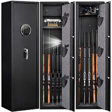 Large Gun Rilfe Safe Quick Access 5-Gun Storage Cabinet Metal Shotgun Gun Lock picture