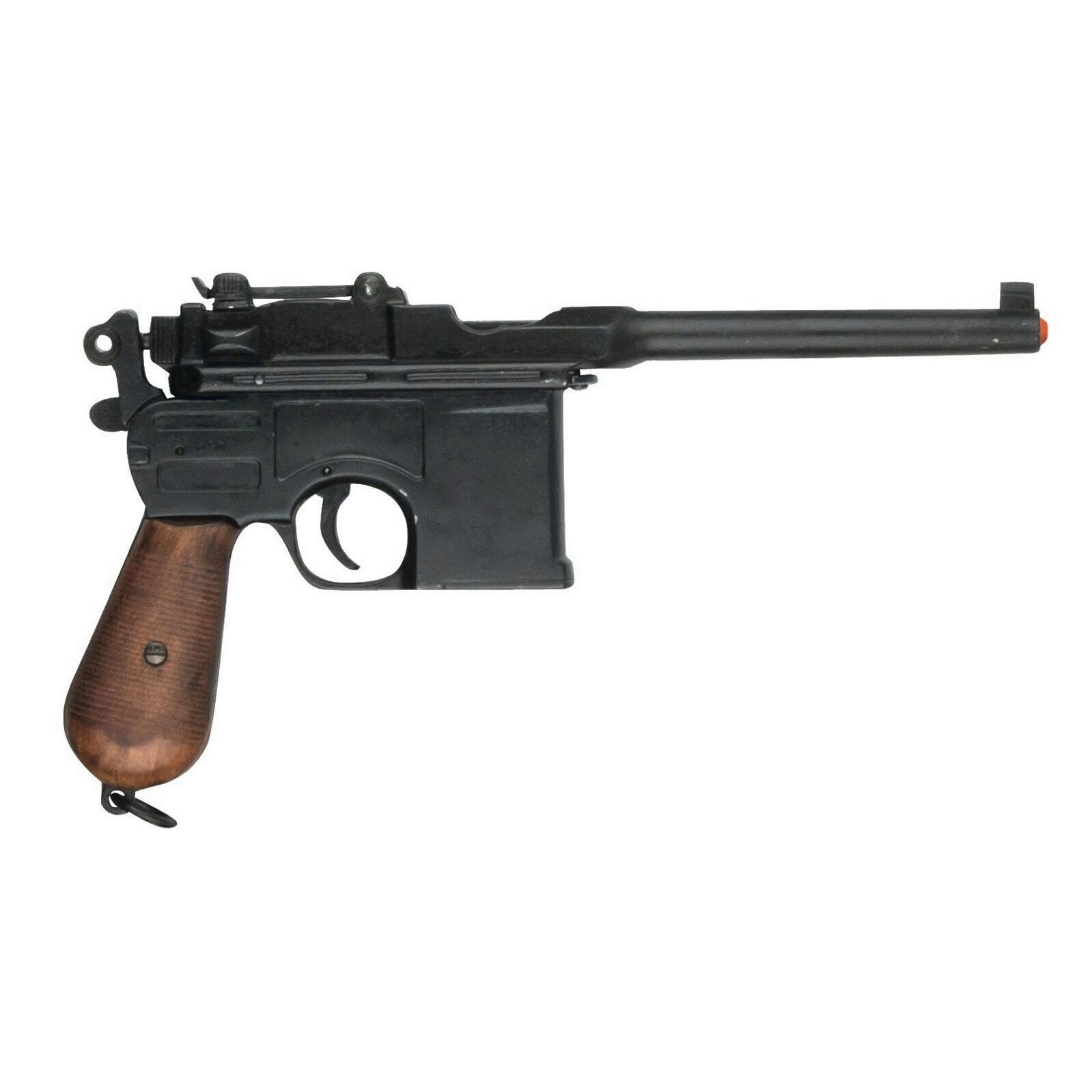 Denix Broomhandle Mauser Replica Gun - Natural Wood Grips