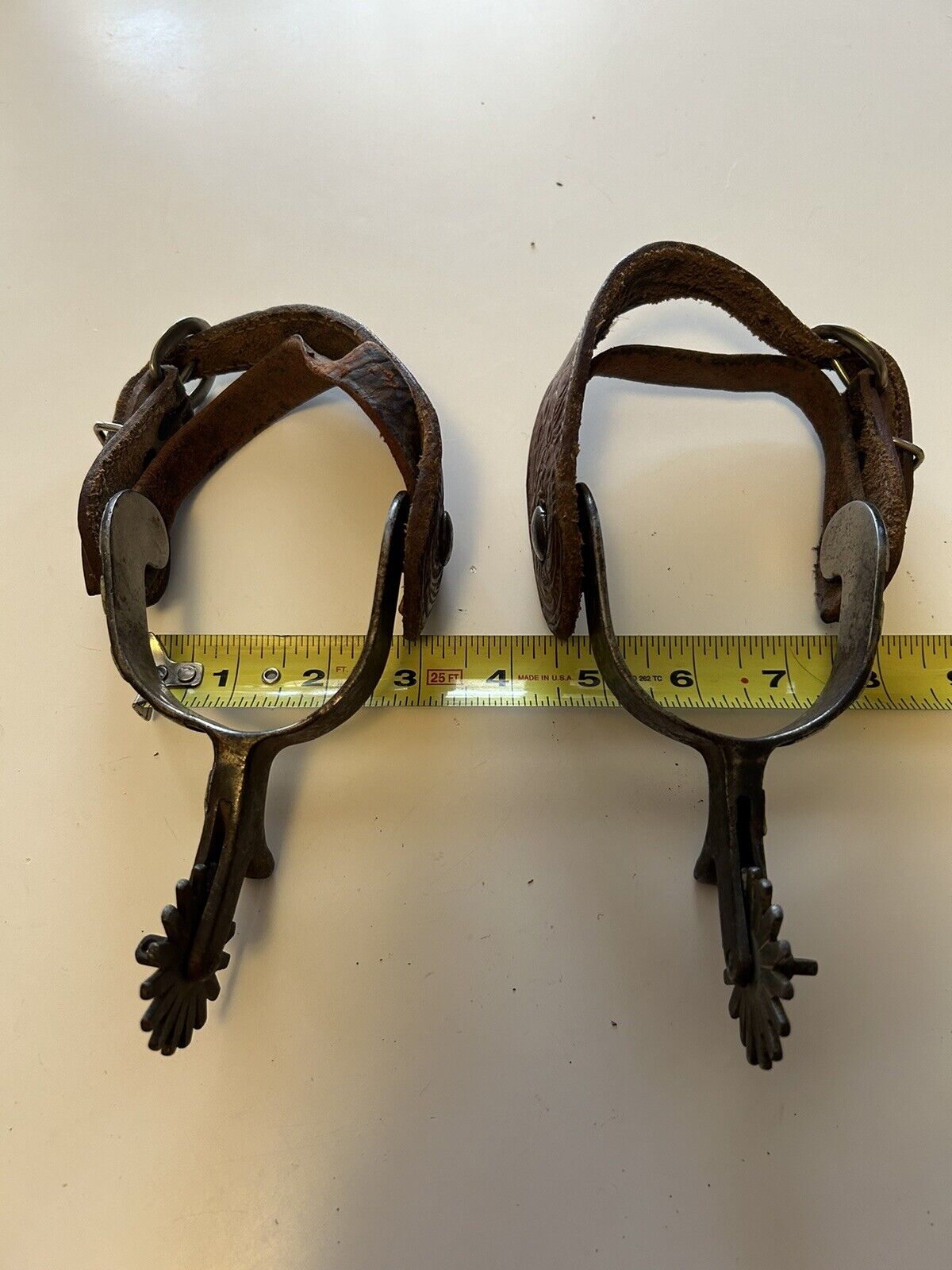 Vintage Pair Of Silver Inlayed Western Spurs (Unmarked)