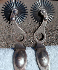 Custom Made Silver Double Mounted Cowboy Buckaroo Horse Spurs by Tim Hunter picture