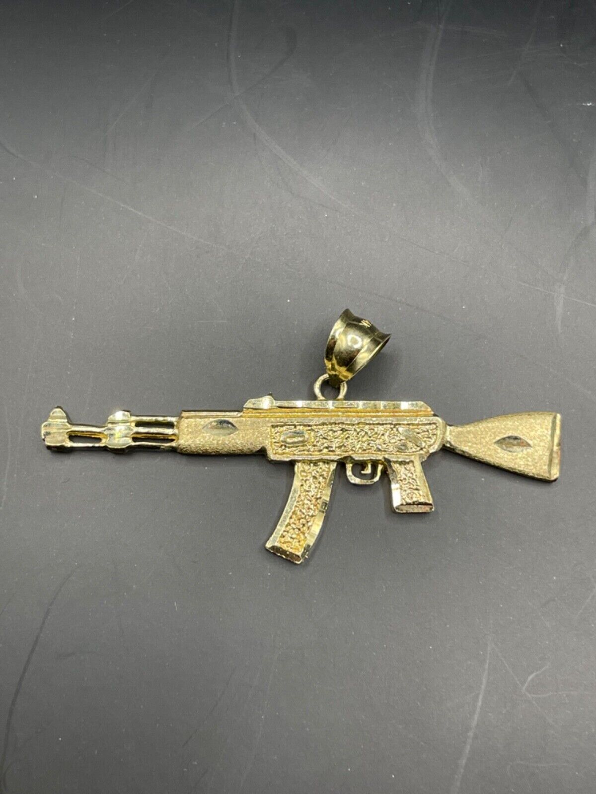 14k yellow Gold AK-47 machine gun Pendant
