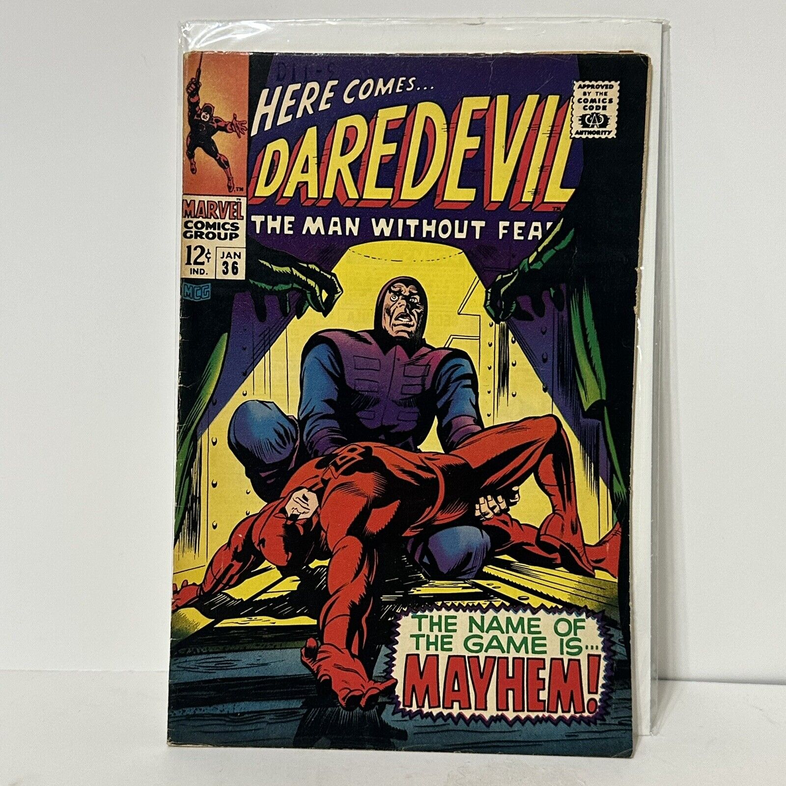 Vintage Marvel Comics DAREDEVIL Comic January 1968 Issue #36 Nice Condition