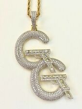 Gun Men's Women's Icy 14k Gold Finish Pendant Charm Rope Chain 14k Stamp picture