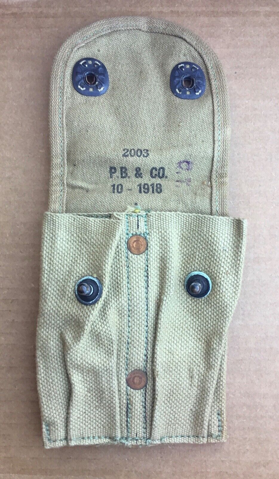 WWII Canvas Dual Cartridge Holder P.B. & Co 10-1918 Reproduction
