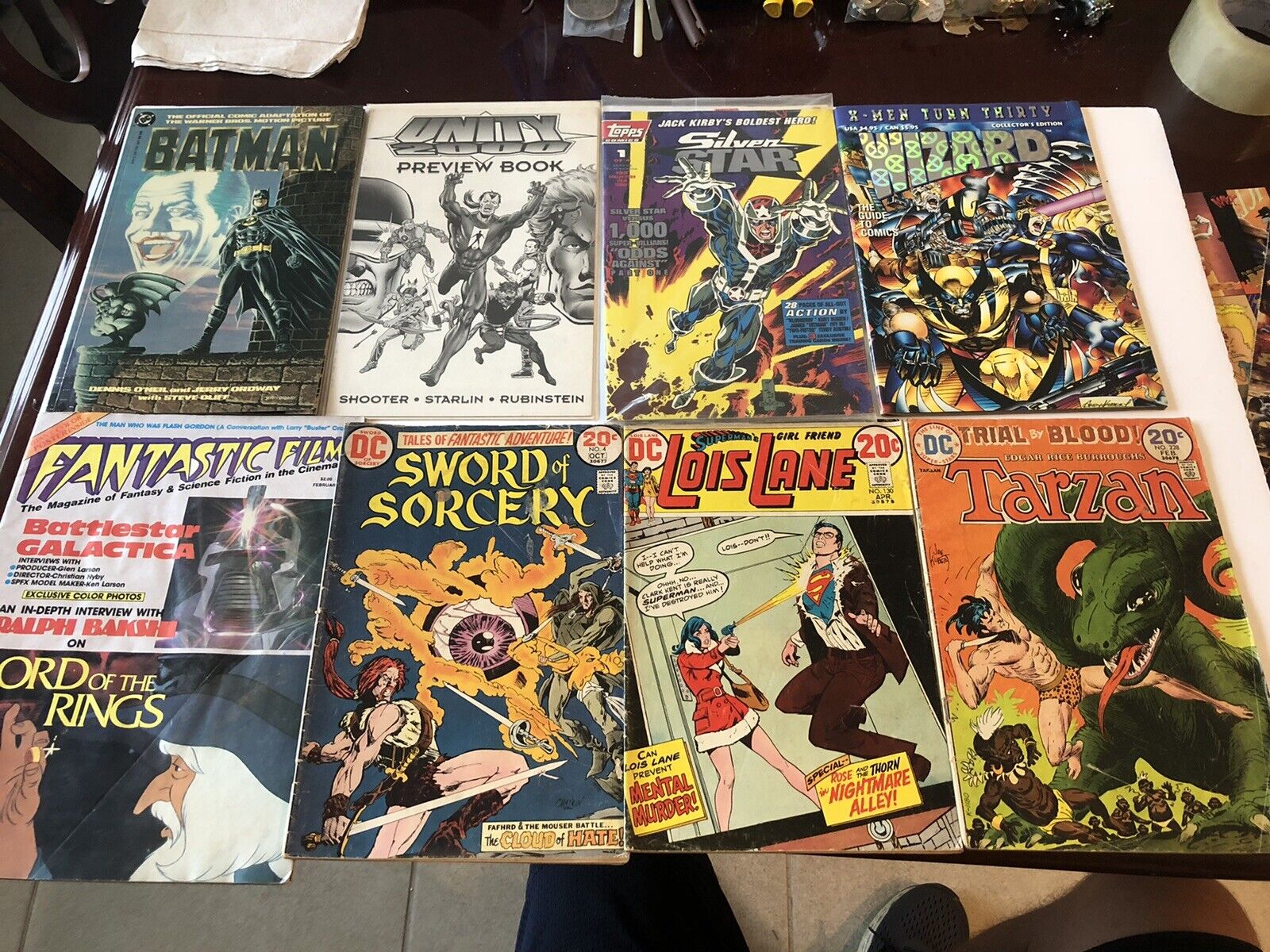 Lot of Vintage Comics Lois lane Tarzan Batman Wizard Etc...