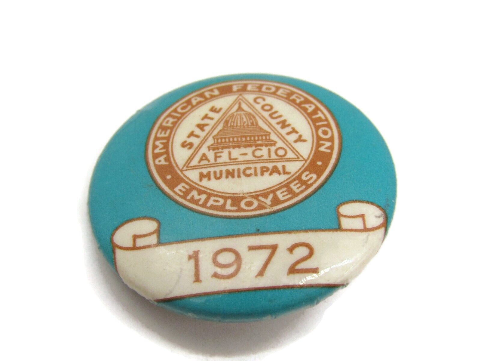 American Federation Employees 1972 Pin Button