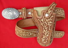 MINTY ANTIQUE CUSTOM HAND EMBROIDERED PITIADO RARE KIDS PISTOL & HOLSTER GUN RIG picture