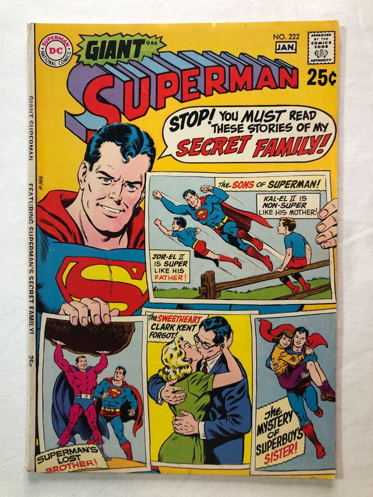 Superman #222 Giant January 1969 Vintage Silver Age DC Great Condition