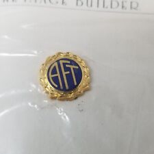 American Federation of Teachers Lapel Pin Blue Gold AFT Metal Vtg picture