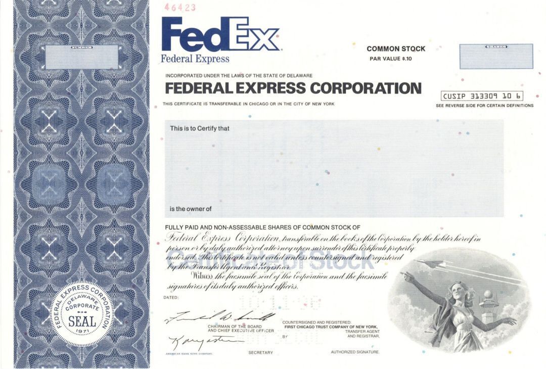 Federal Express Corporation (FedEx) - Specimen Stock - Specimen Stocks & Bonds
