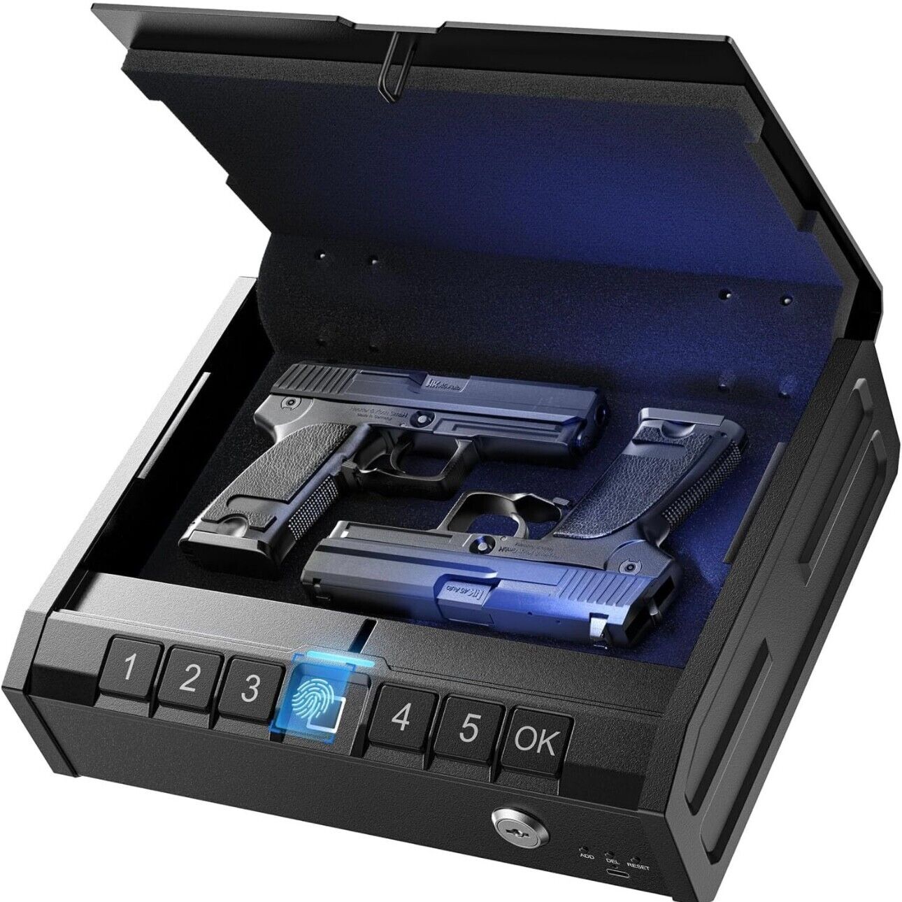 Biometric Gun Safe for Pistols,Handgun, Quick-Access Firearm Safety Device with