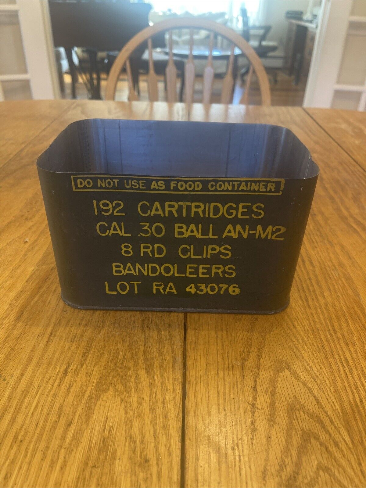 Vintage Military Ammo Can Cal.30 Ball AN-M2 192 Cartridges No Lid